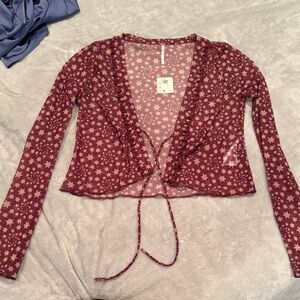 Free People Boysenberry Star Cardigan
